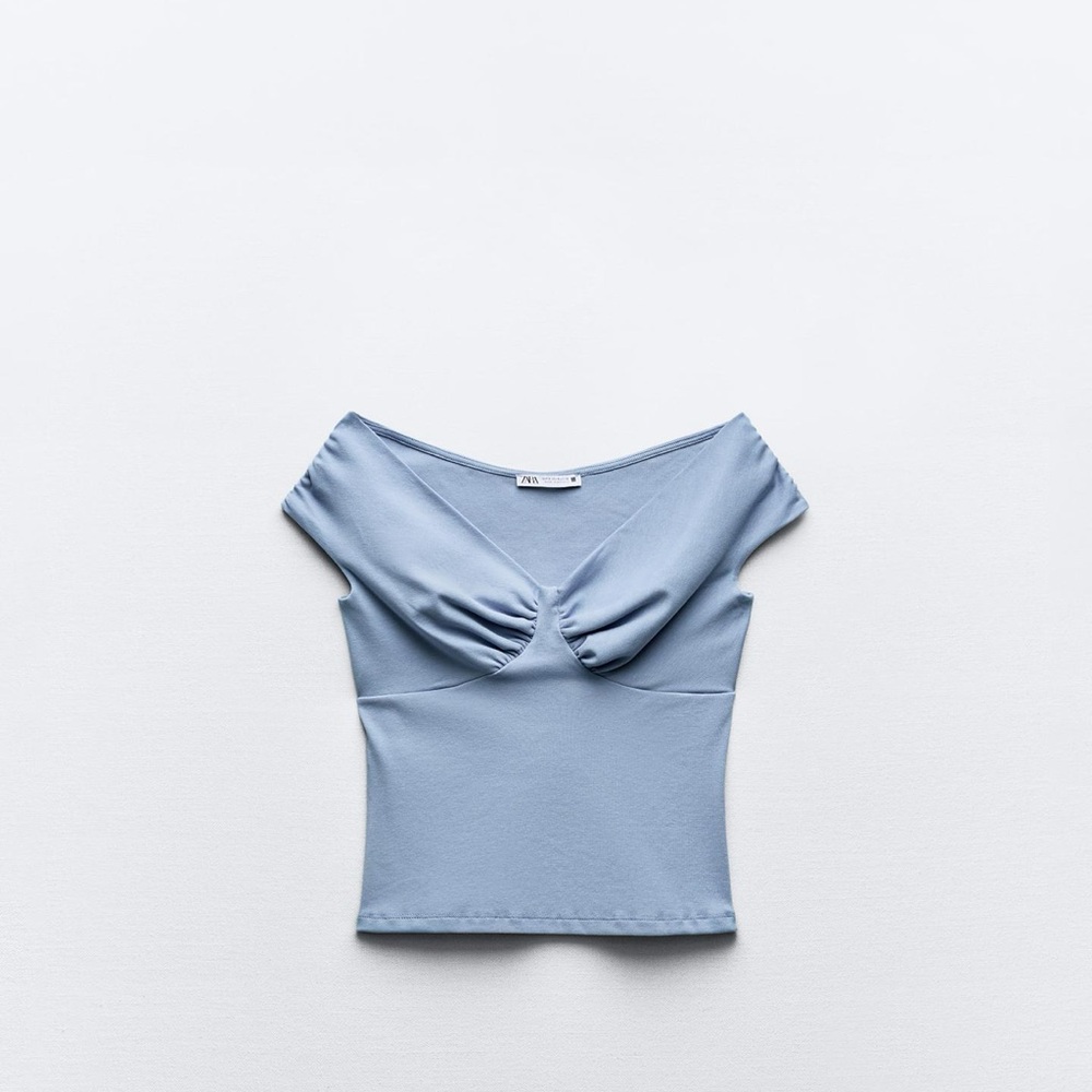 Blue Off-Shoulder Top